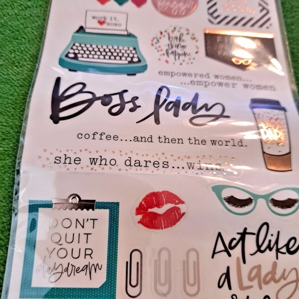 Lot of 6 The Happy Planner MAMBI Stickers, Accessories, Pen Case Goals Boss Babe
